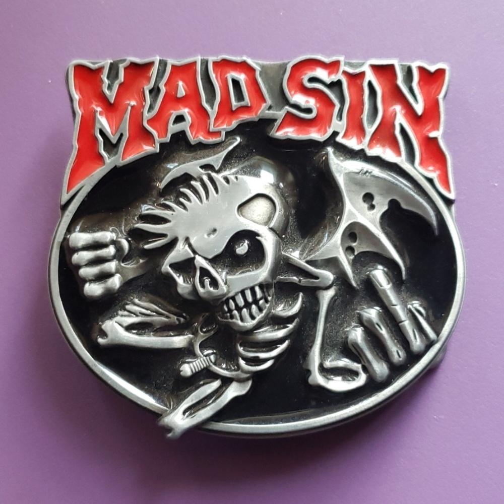 🦇NEW‼ MAD SIN Psychobilly Belt Buckle